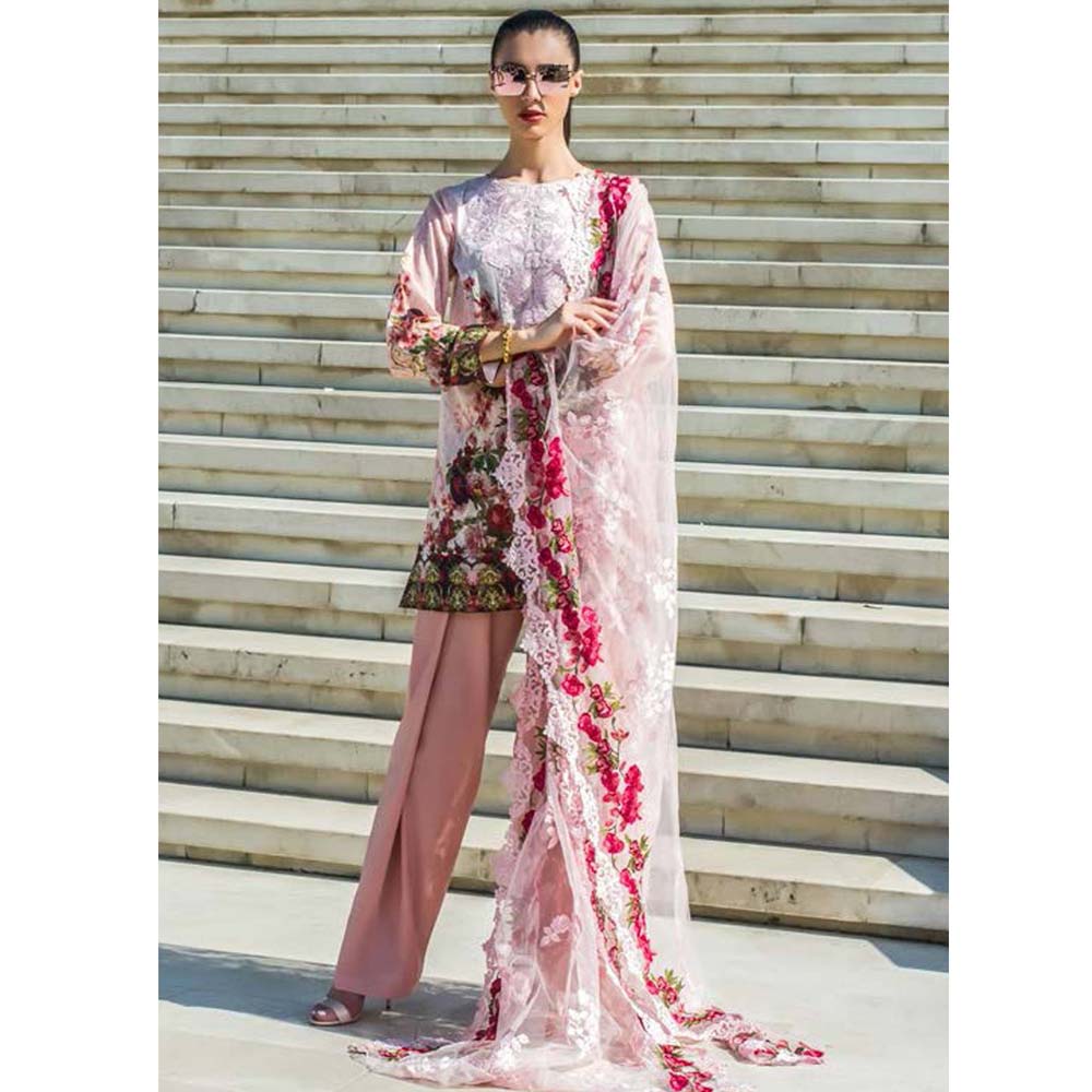 Honey Waqar Luxury Embroidered Lawn 3 Piece Un-Stitched Suit - A6, Women, 3Pcs Shalwar Suit, Regalia Textiles, Chase Value