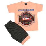 Boys 2 Pcs Suit Half Sleeves - Peach, Kids, Boys Sets And Suits, Chase Value, Chase Value