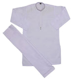 Boys Embroidered Kurta Shalwar Suit - White, Kids, Boys Shalwar Kameez, Chase Value, Chase Value