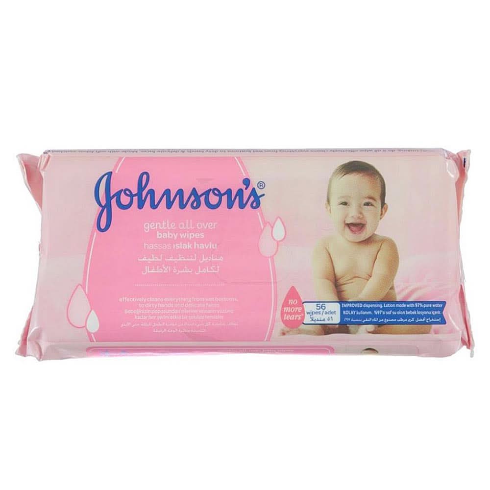 Johnson's Baby Wipes Gentle Clean 56 Pcs, Kids, Wipes, Chase Value, Chase Value