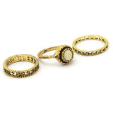 Finger Ring 3 Pc - White, Girls Finger Rings, Chase Value, Chase Value