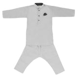 Boys Embroidered Kurta Pajama - Light Grey, Kids, Boys Shalwar Kameez, Chase Value, Chase Value