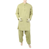 Men's Mashriq Slim Fit Suit - Light Green, Men, Shalwar Kameez, Chase Value, Chase Value