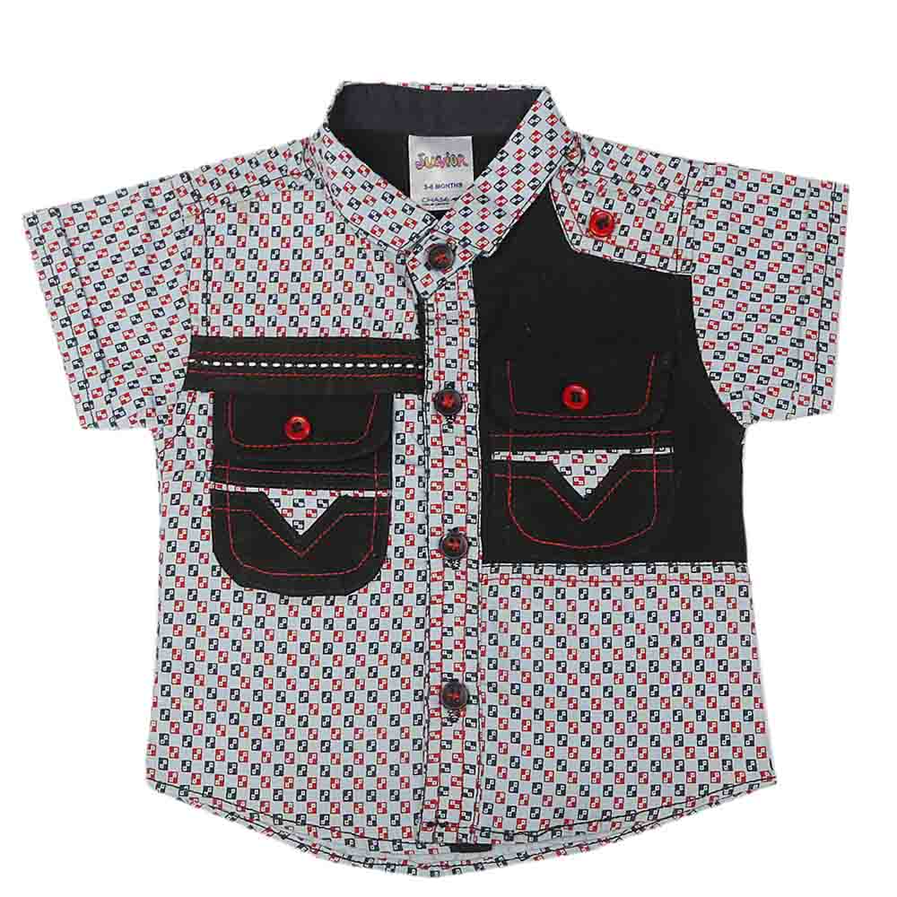 Newborn Half Sleeves Printed Shirt - Light Blue, Kids, NB Boys Shirts And T-Shirts, Chase Value, Chase Value