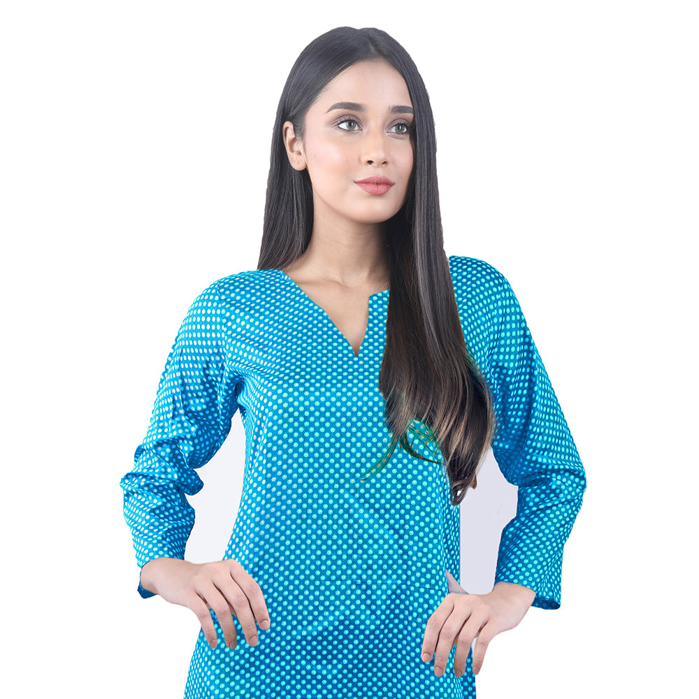 Karizma Chahat Printed Lawn 1 Pcs Un-Stitched Kurti - Light Blue, Women, Unstitched Kurti, United Textiles, Chase Value