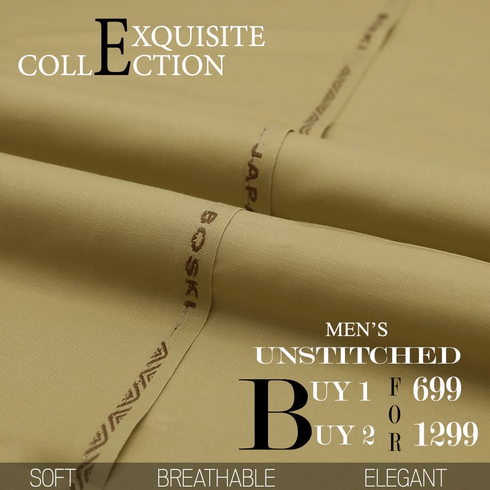 Men Wash & Wear Suit Fabric - Mustard, Men, Unstitched Fabric, Chase Value, Chase Value