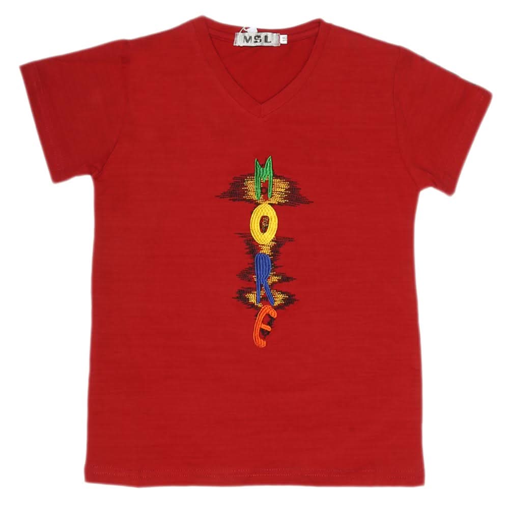 Boys Half Sleeves T-Shirt - Maroon, Kids, Boys T-Shirts, Chase Value, Chase Value