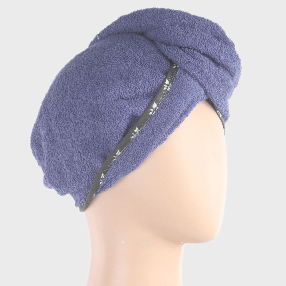Women's Bath Towel Cap 23x9cm - Navy Blue, Home & Lifestyle, Bath Towels, Chase Value, Chase Value