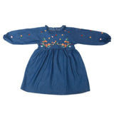 Girls Embroidered Denim Frock - Blue, Kids, Girls Kurti, Chase Value, Chase Value