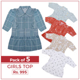 Girls Full Sleeves Top Pack Of 5, Kids, Tops, Chase Value, Chase Value