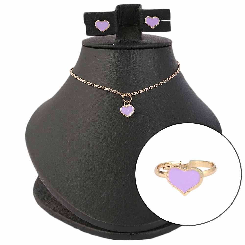 Girls Locket Set - Purple, Kids, Jewellery Sets, Chase Value, Chase Value