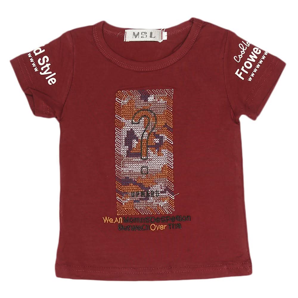 Newborn Boys T-Shirt - Maroon, Kids, NB Boys Shirts And T-Shirts, Chase Value, Chase Value