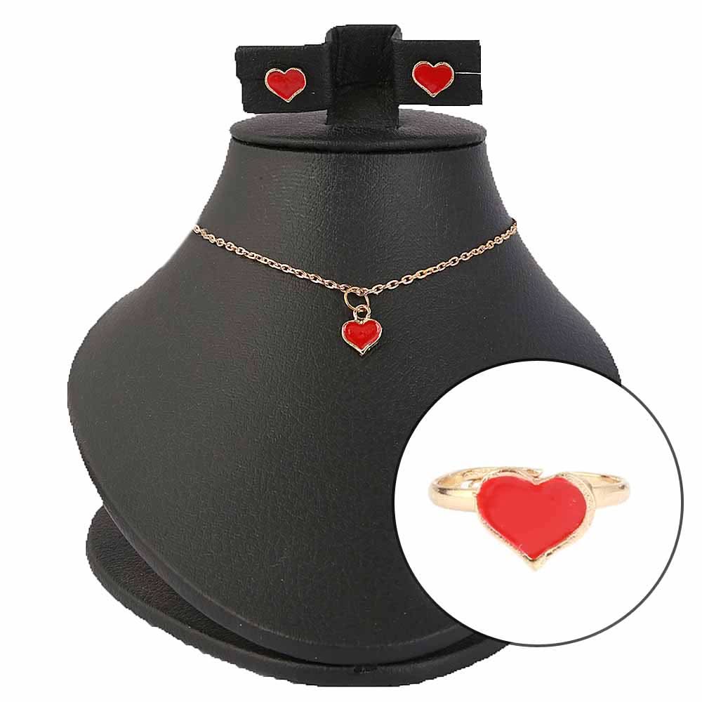 Girls Locket Set - Red, Kids, Jewellery Sets, Chase Value, Chase Value