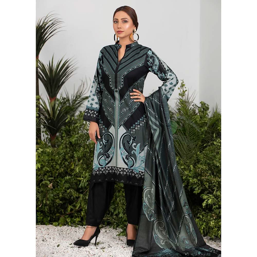 Sahil Printed Black & White Lawn Collection 3 Pcs Un-Stitched Suit - 4, Women, 3Pcs Shalwar Suit, ZS Textiles, Chase Value