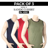 Men's Sando T- Shirt Pack Of 3 - Multi, Men, T-Shirts And Polos, Chase Value, Chase Value