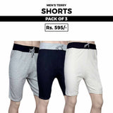 Men's Terry Shorts Pack Of 3, Men, Shorts, Chase Value, Chase Value