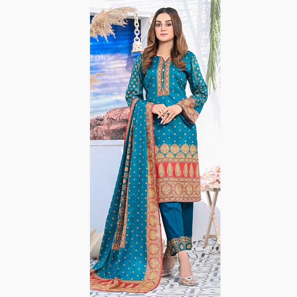 Five Star Classic Printed 3Pcs Unstitched Suit - 13, Women, 3Pcs Shalwar Suit, Chase Value, Chase Value