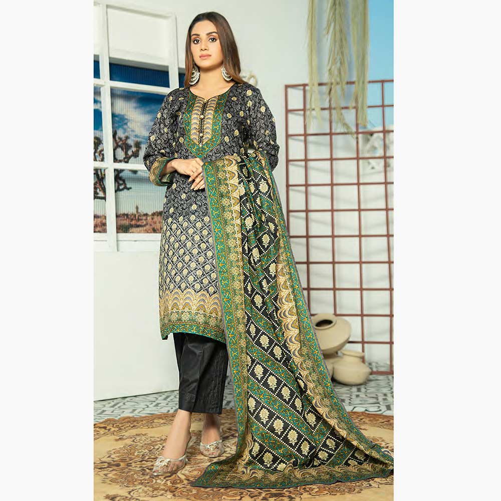 Five Star Classic Printed 3Pcs Unstitched Suit - 19, Women, 3Pcs Shalwar Suit, Chase Value, Chase Value