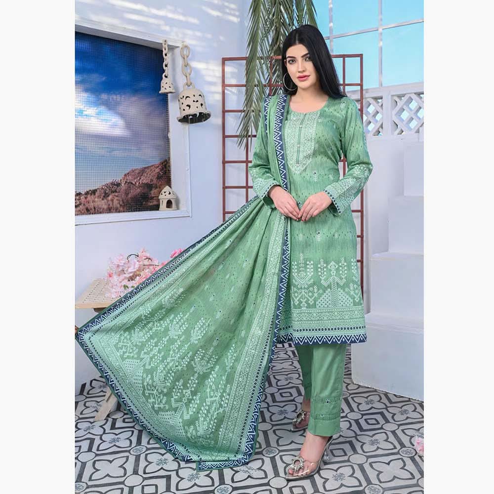 Five Star Classic Printed 3Pcs Unstitched Suit - 3, Women, 3Pcs Shalwar Suit, Chase Value, Chase Value