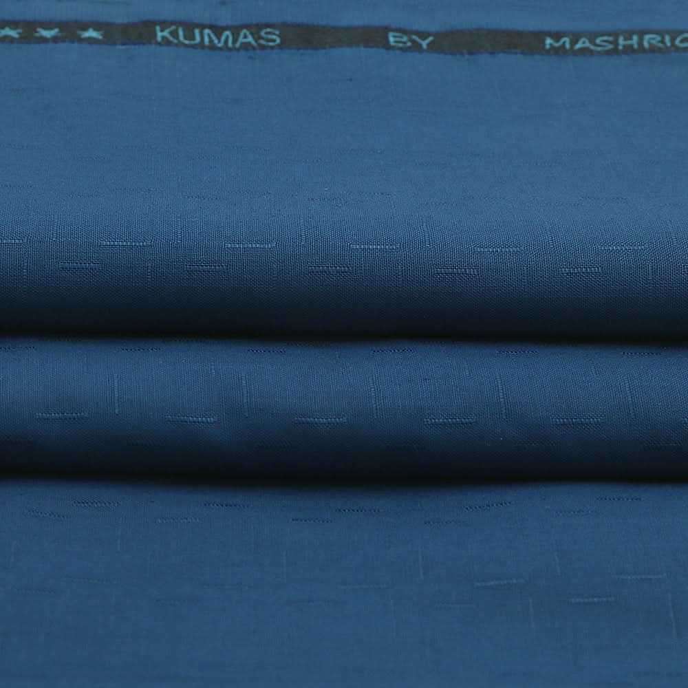 Men's Mashriq Khumas Dobby Un-Stitched Suit - Steel Blue, Men, Unstitched Fabric, Chase Value, Chase Value
