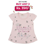 Girls Half Sleeves T-Shirt - Light Pink, Kids, Girls T-Shirts, Chase Value, Chase Value