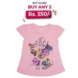 Girls Half Sleeves T-Shirt - Light Pink, Kids, Girls T-Shirts, Chase Value, Chase Value