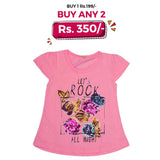 Girls Half Sleeves T-Shirt - Pink, Kids, Girls T-Shirts, Chase Value, Chase Value