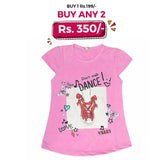 Girls Half Sleeves T-Shirt 8496 - Pink, Kids, Girls T-Shirts, Chase Value, Chase Value