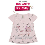 Girls Half Sleeves T-Shirt - Light Pink, Kids, Girls T-Shirts, Chase Value, Chase Value