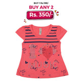 Girls Half Sleeves T-Shirt - Pink, Kids, Girls T-Shirts, Chase Value, Chase Value