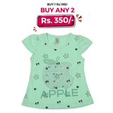 Girls Half Sleeves T-Shirt - Light Green, Kids, Girls T-Shirts, Chase Value, Chase Value