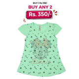 Girls Half Sleeves T-Shirt - Light Green, Kids, Girls T-Shirts, Chase Value, Chase Value