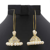 Women's Ear Bali Jhumki - Golden - White, Women, Earrings & Tops, Chase Value, Chase Value