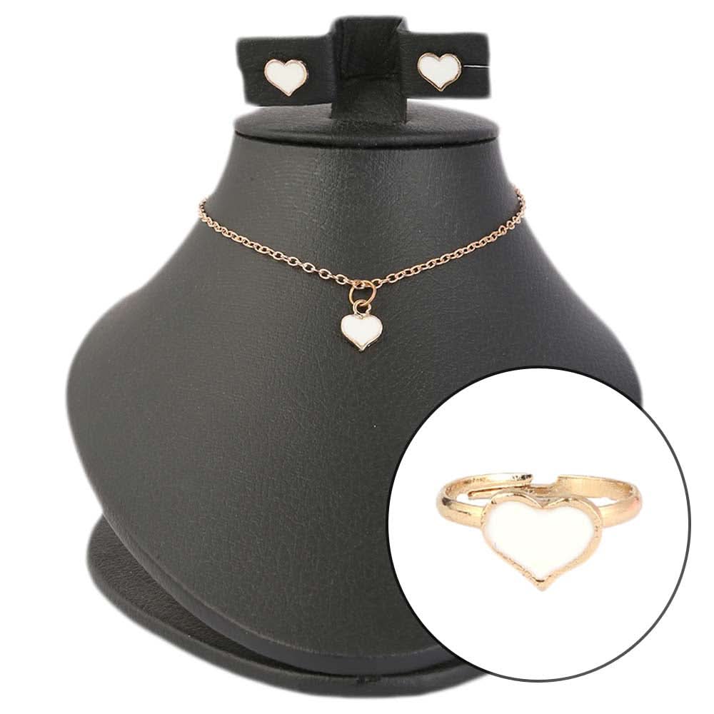 Girls Locket Set - White, Kids, Jewellery Sets, Chase Value, Chase Value