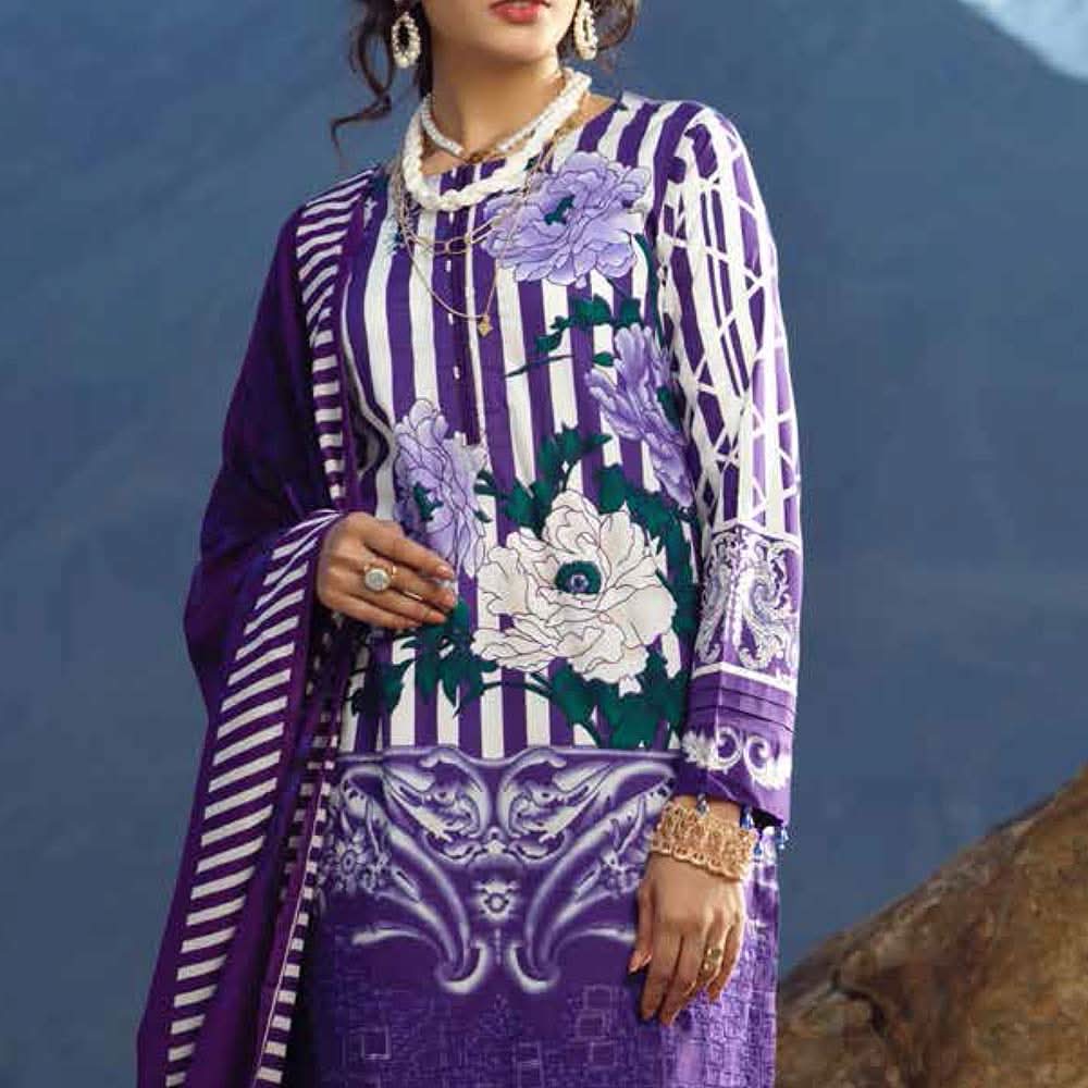 Zure Embroidered Cotton 3 Piece Un-Stitched Suit - 422B, Women, 3Pcs Shalwar Suit, Salitex Textiles, Chase Value