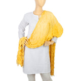 Women's Korkore Chiffon Dupatta - Yellow, Women, Dupatta, Chase Value, Chase Value