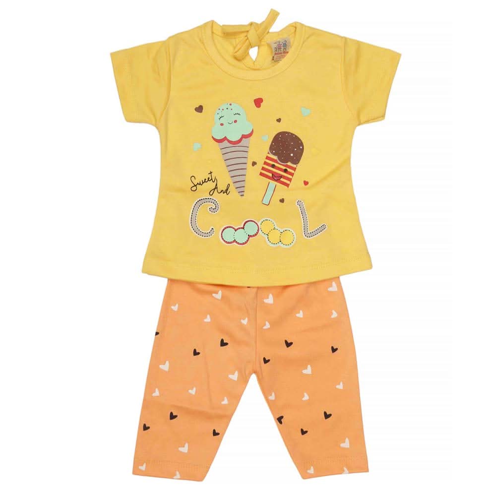Newborn Girls Suit 2Pcs - Yellow, Kids, NB Girls Sets And Suits, Chase Value, Chase Value