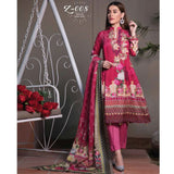 Zobia Noor Embroidered Digital Lawn 3 Piece Un-Stitched Suit - 008, Women, 3Pcs Shalwar Suit, Salam's Textiles, Chase Value