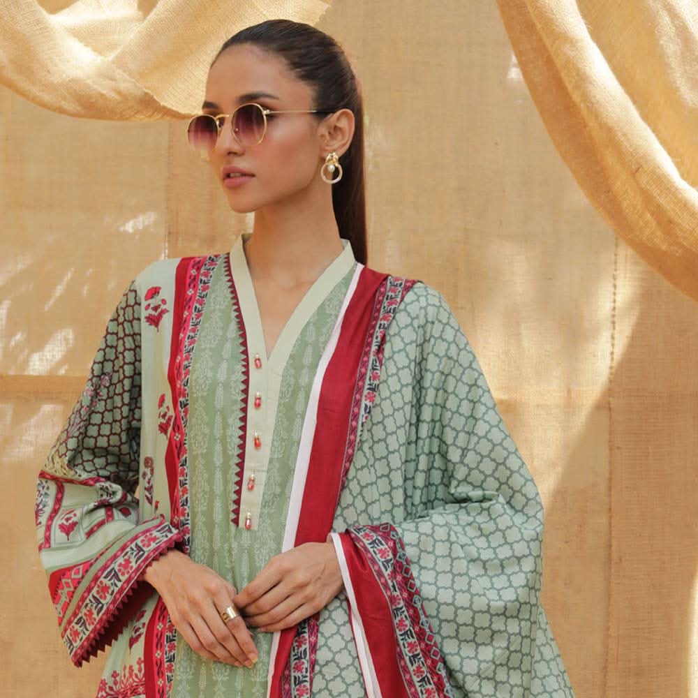 Sahil Printed Lawn 3 Piece Un-Stitched Suit Vol 04 - ZS 03, Women, 3Pcs Shalwar Suit, ZS Textiles, Chase Value