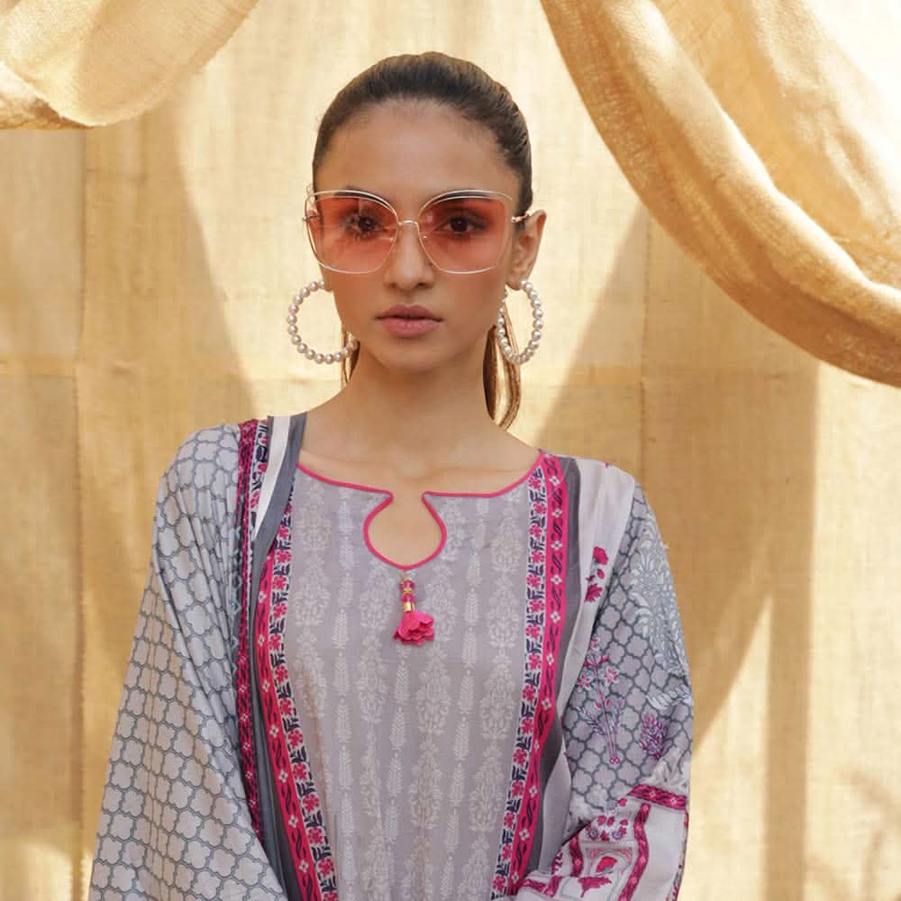 Sahil Printed Lawn 3 Piece Un-Stitched Suit Vol 04 - ZS 08, Women, 3Pcs Shalwar Suit, ZS Textiles, Chase Value