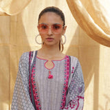 Sahil Printed Lawn 3 Piece Un-Stitched Suit Vol 04 - ZS 08, Women, 3Pcs Shalwar Suit, ZS Textiles, Chase Value
