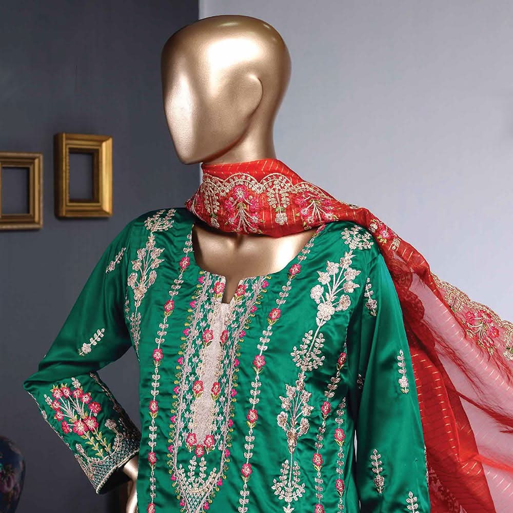 Zoya Embroidered Silk 3 Piece Un-Stitched Suit - 2, Women, 3Pcs Shalwar Suit, Rivaaj, Chase Value