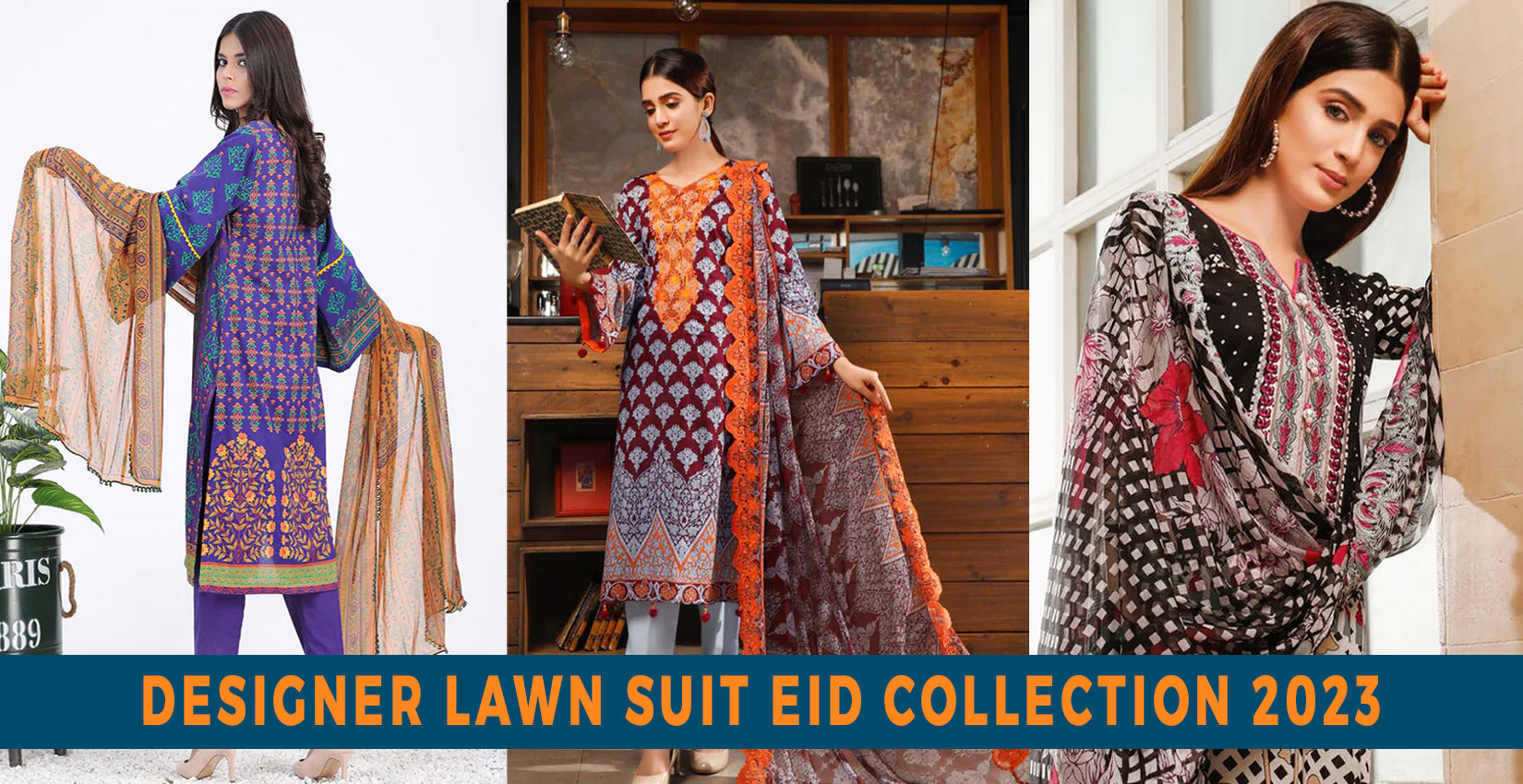 3 Piece Designer Lawn Suit Eid Collection 2023