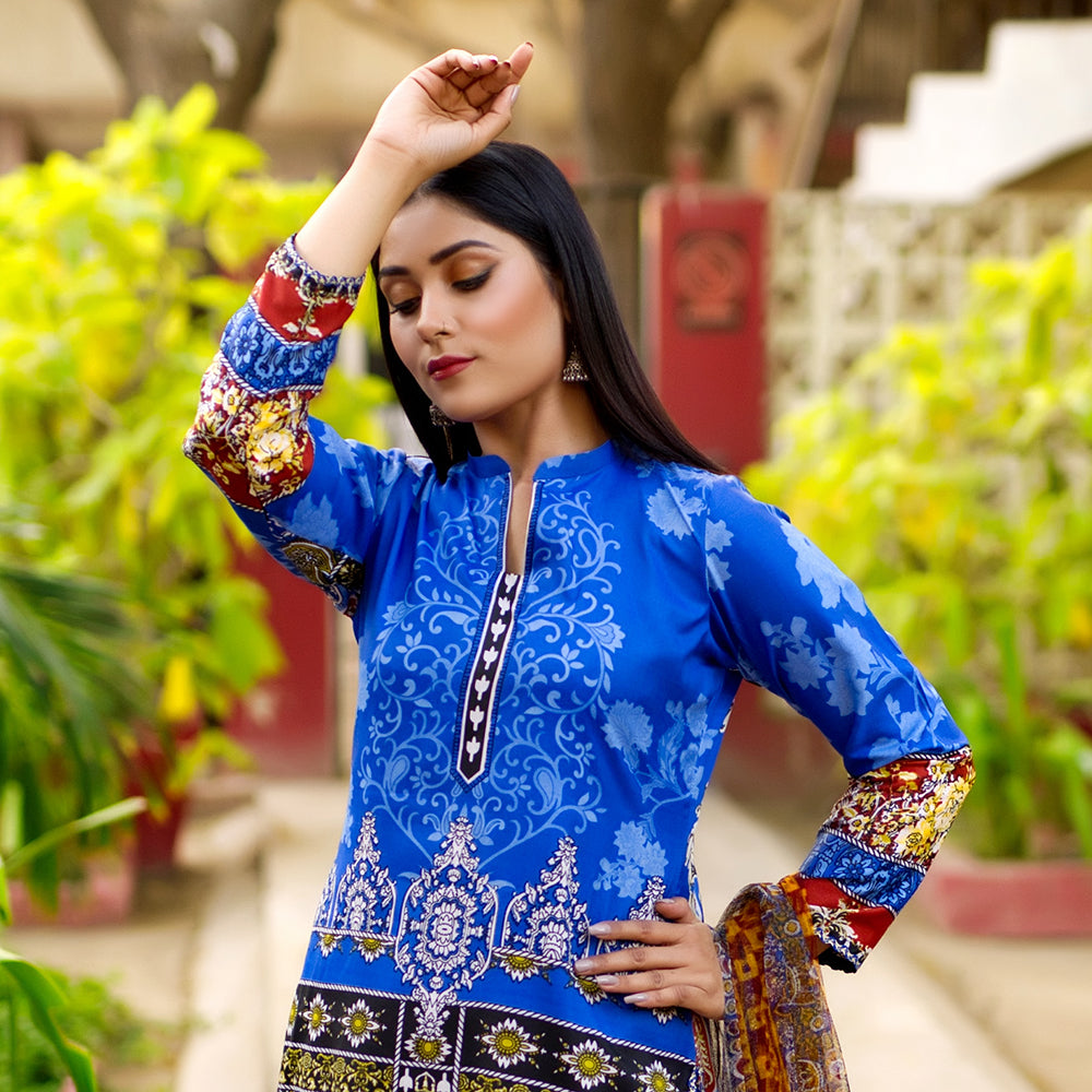 Malai Unstitched 3Pcs Suit V2 - 3, Women, 3Pcs Shalwar Suit, Chase Value, Chase Value