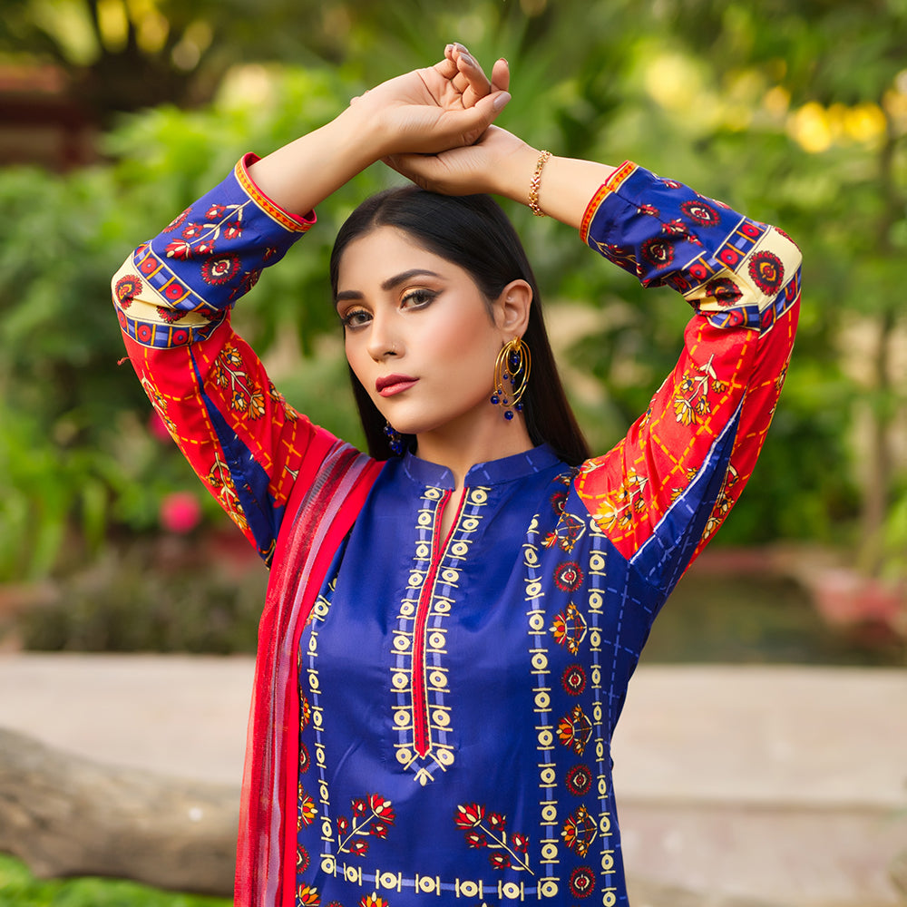 Malai Unstitched 3Pcs Suit V2 - 4, Women, 3Pcs Shalwar Suit, Chase Value, Chase Value