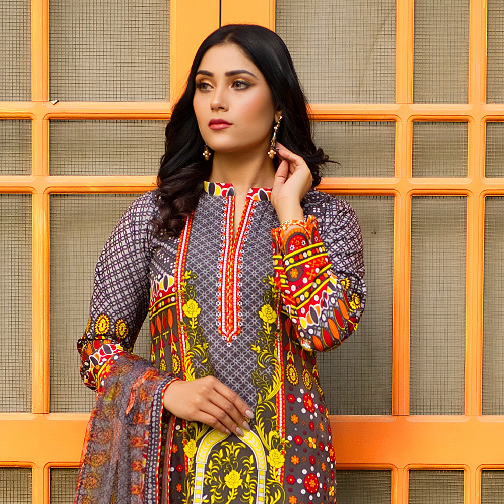 Malai Unstitched 3Pcs Suit V2 - 5, Women, 3Pcs Shalwar Suit, Chase Value, Chase Value