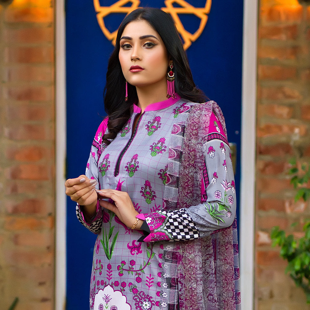 Malai Unstitched 3Pcs Suit V2 - 6, Women, 3Pcs Shalwar Suit, Chase Value, Chase Value