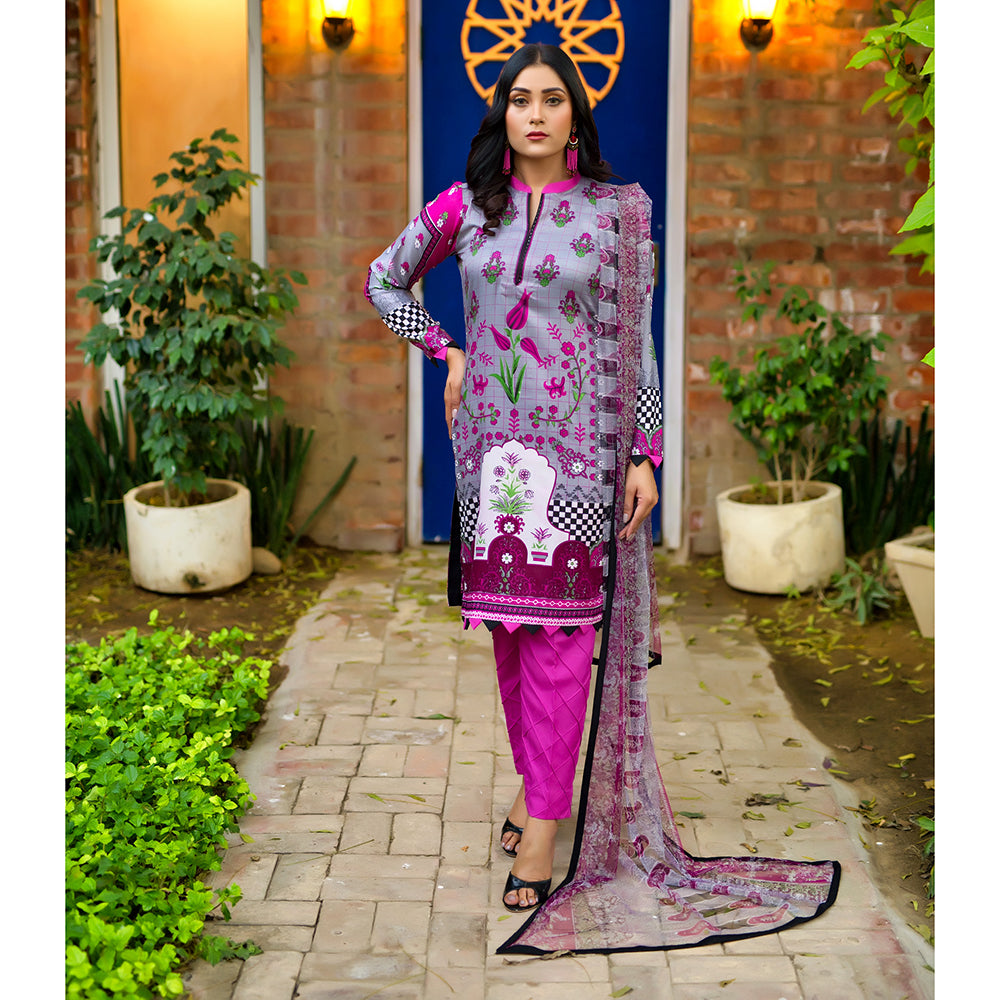 Malai Unstitched 3Pcs Suit V2 - 6, Women, 3Pcs Shalwar Suit, Chase Value, Chase Value