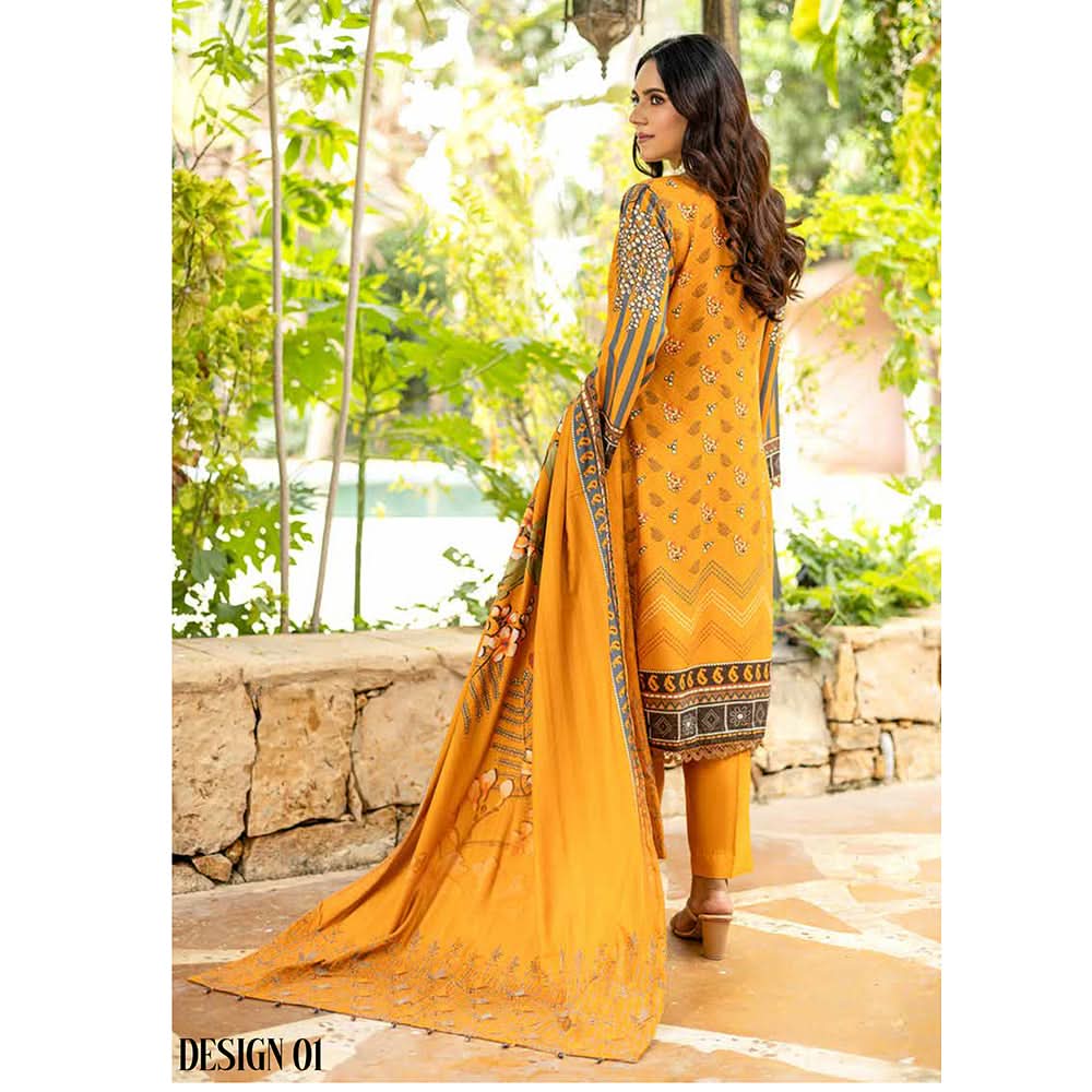 Schick Chambery Embroidered Un-stitched 3ps Suit - 3, Women, 3Pcs Shalwar Suit, MI Creation, Chase Value