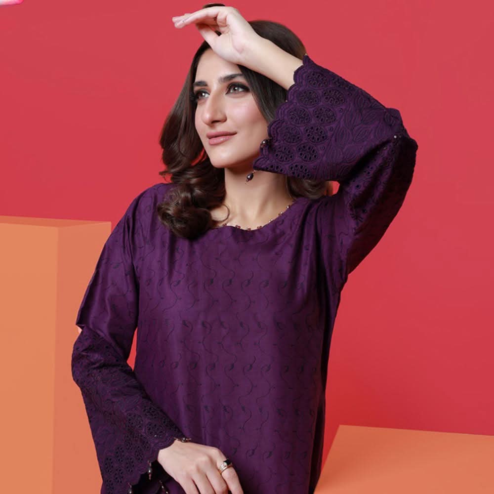 Jaza Schiffli Emroidered Lawn 2Pcs Unstitched Suit - 1, Women, 2Pcs Shalwar Suit, Mi Creation, Chase Value